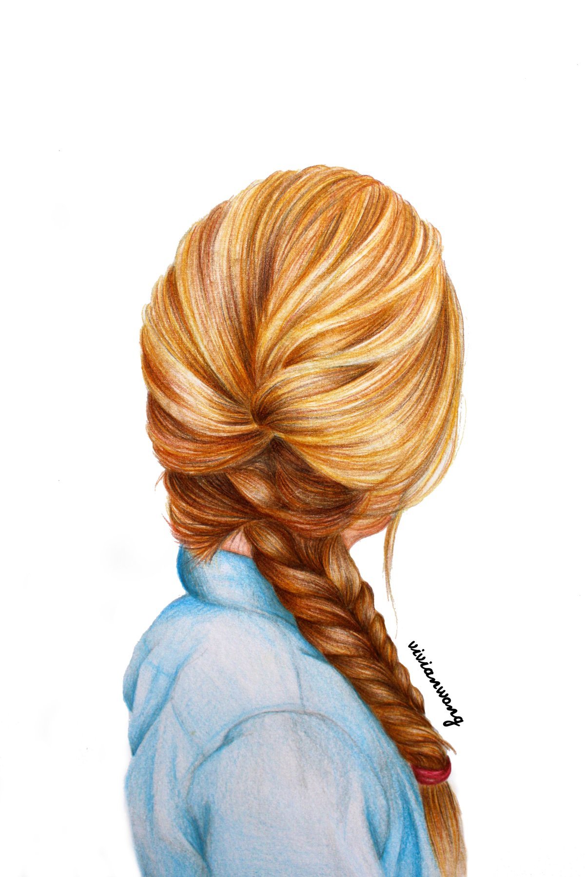 Девушка с косичкой арт