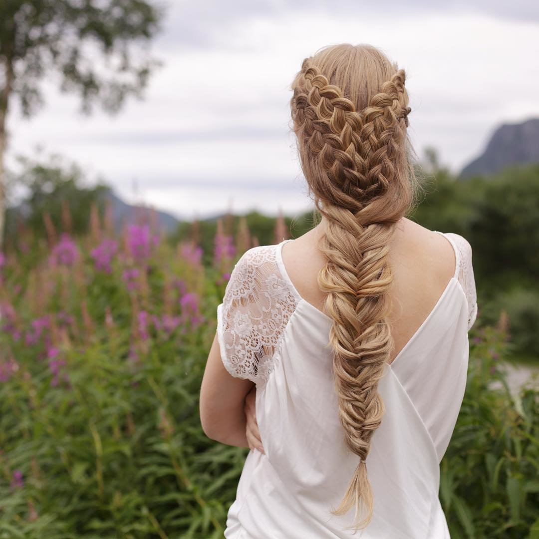 Колосок прическа