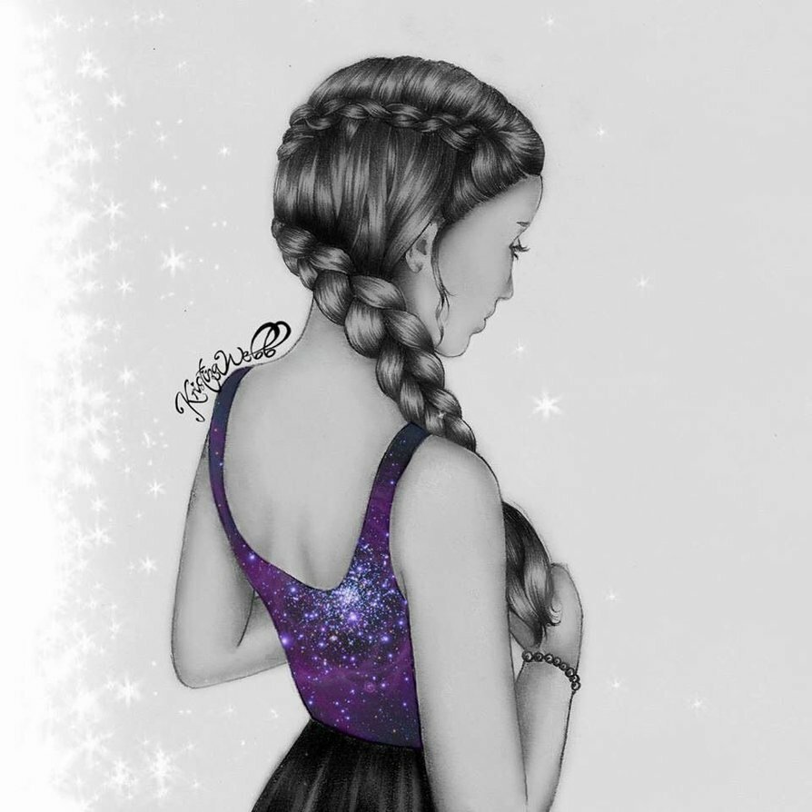 Нарисовать девушку с косичками