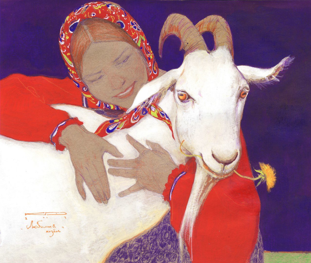 Домик для козы с козлятами