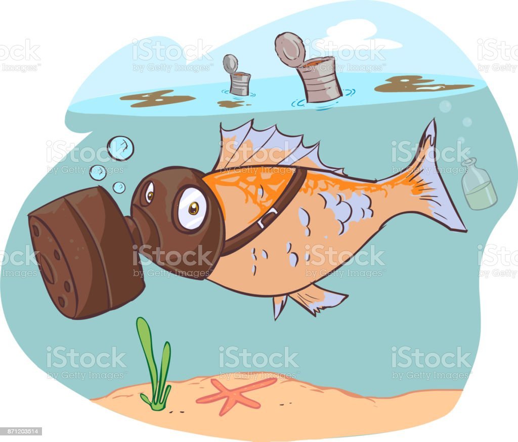 Мультяшный мусор в воде