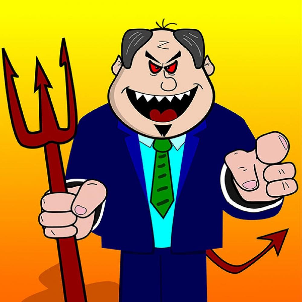 Злой начальник шарж