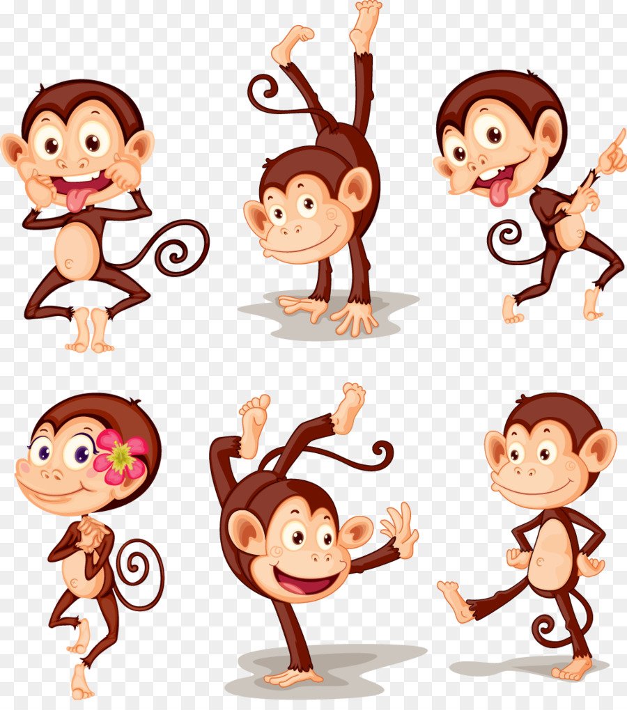 Милые мультяшные обезьянки