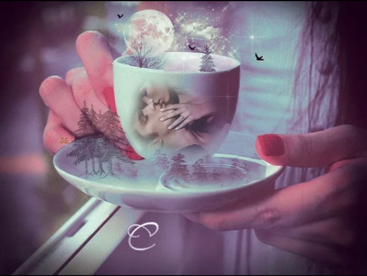 Потом наполнить. Волшебство в чашке. Волшебство в кружке. Доброе утро чашка с волшебством. Доброе утро мистические.