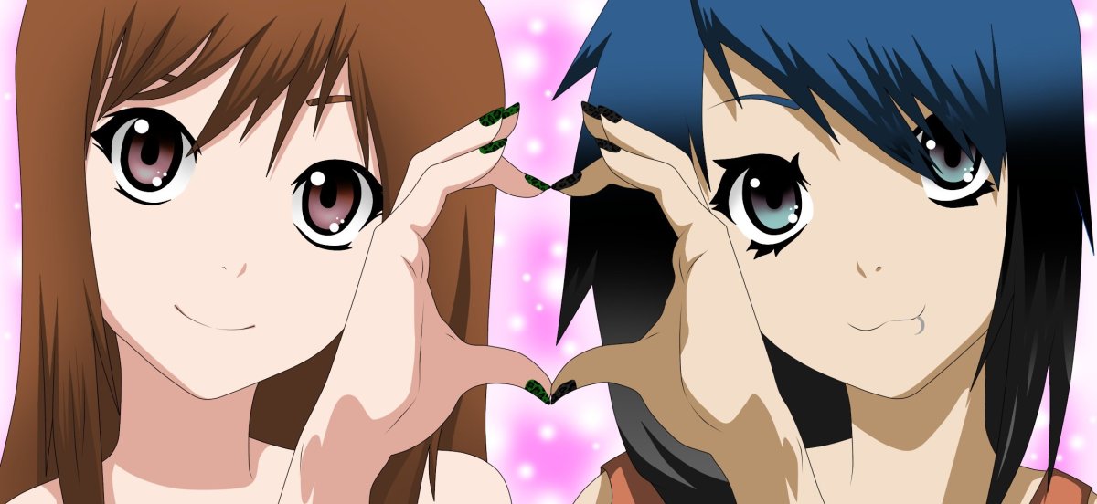 Парные обои для девочек аниме