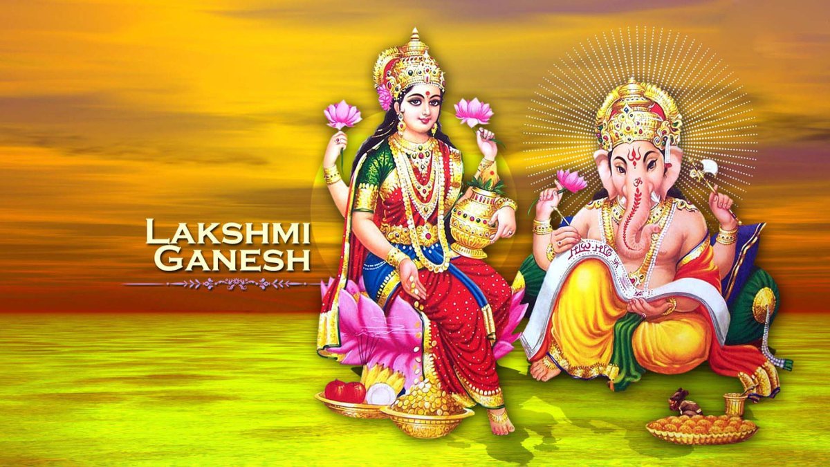 Богиня Лакшми и Бог Ганеша