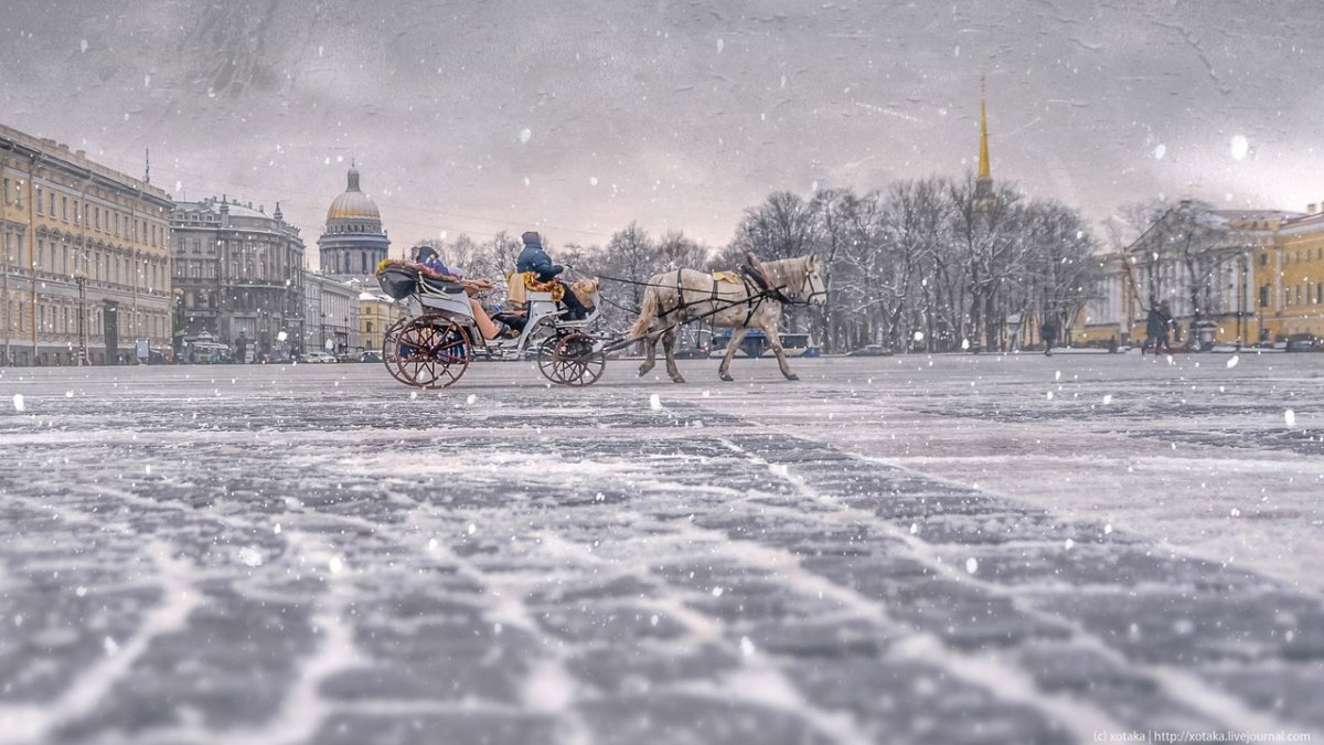 Санкт-Петербург зима снег
