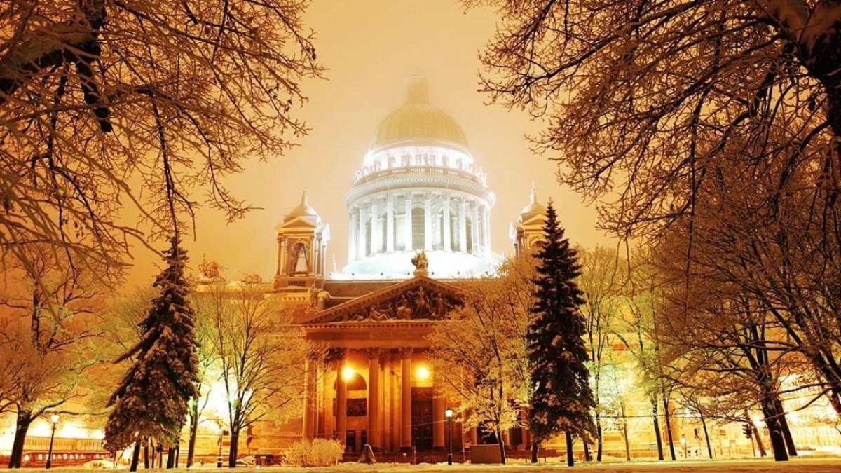 Новогодний Питер Исакиевский собор