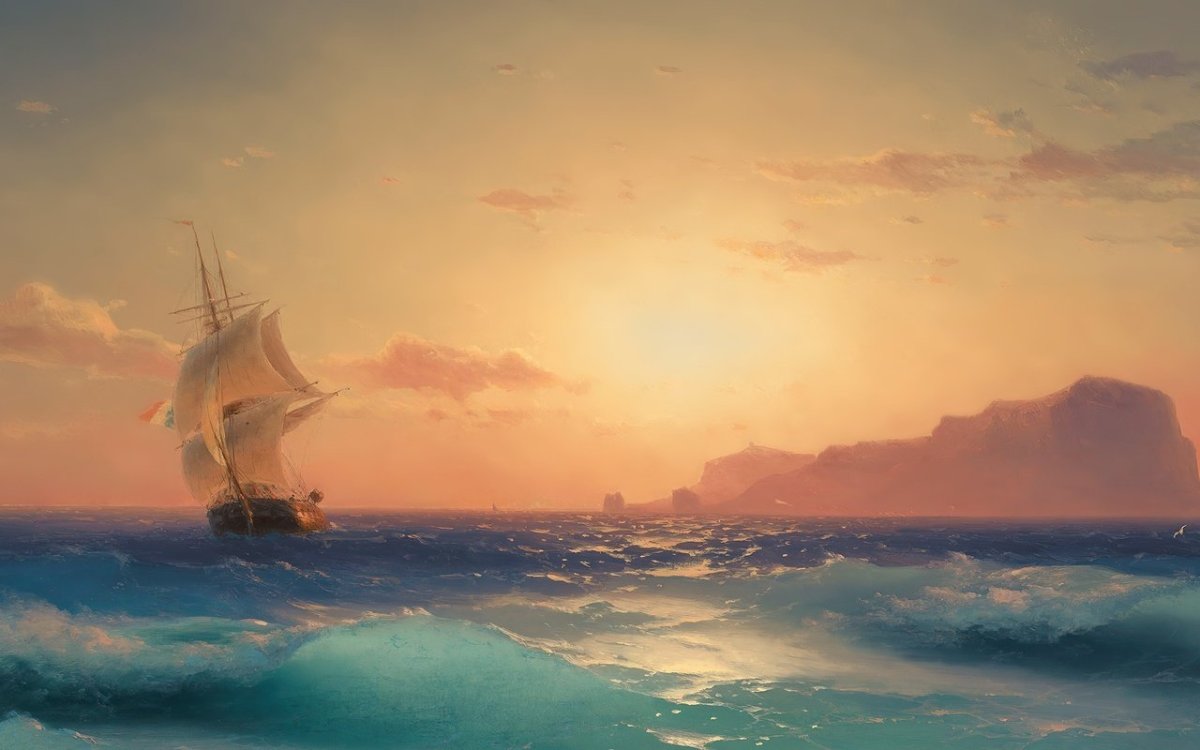 Айвазовский Неаполитанский залив в лунную ночь 1842