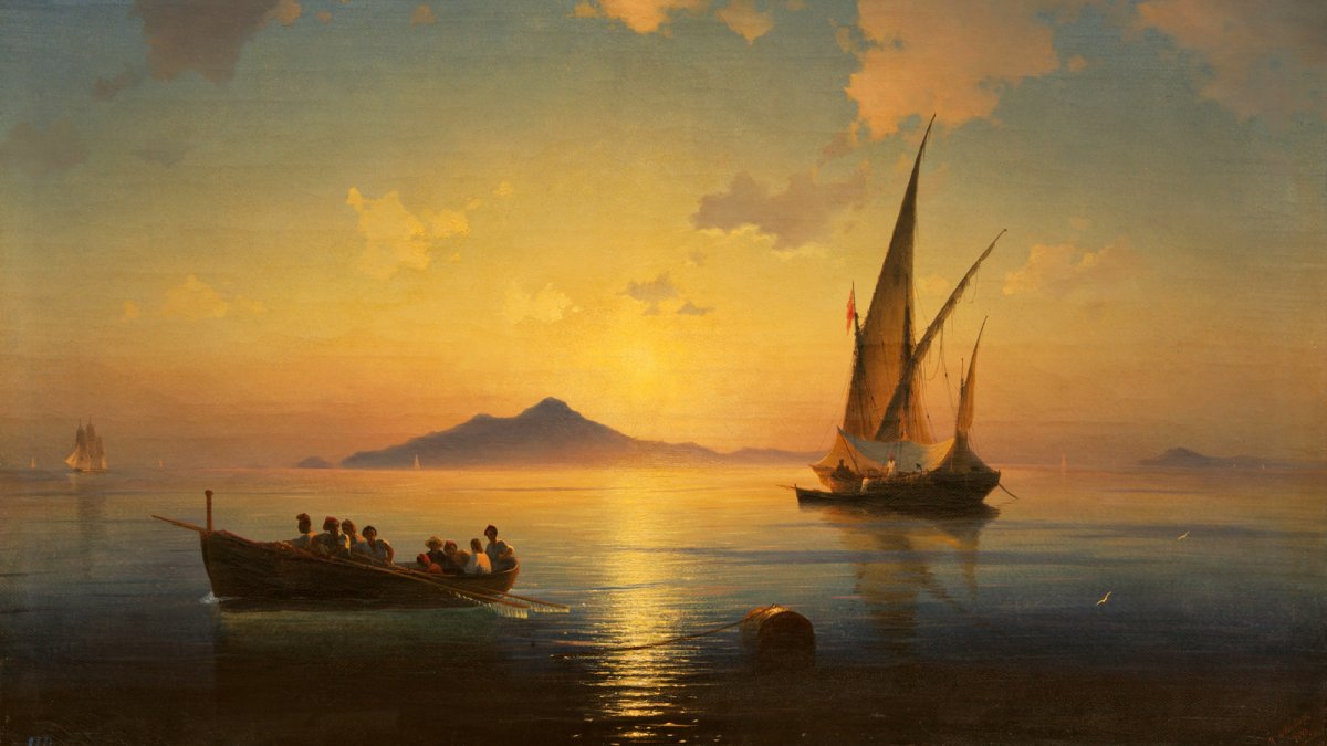 Айвазовский Иван Константинович шхуна под парусами.