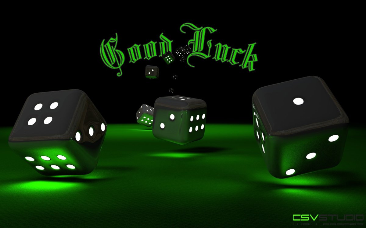 Игральные кубики на черном фоне