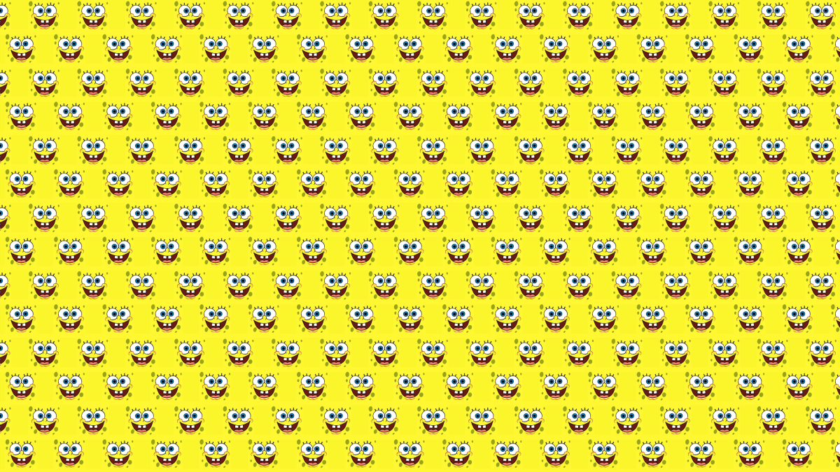 Жёлтые обои с мультяшками