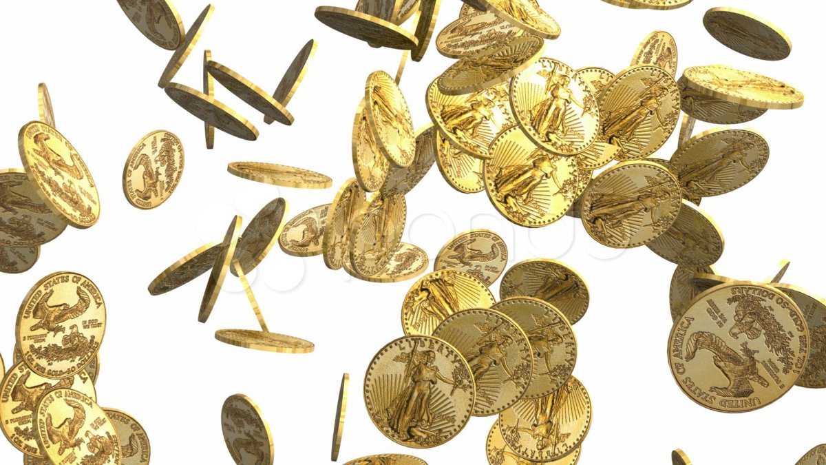 Падающие золотые монеты