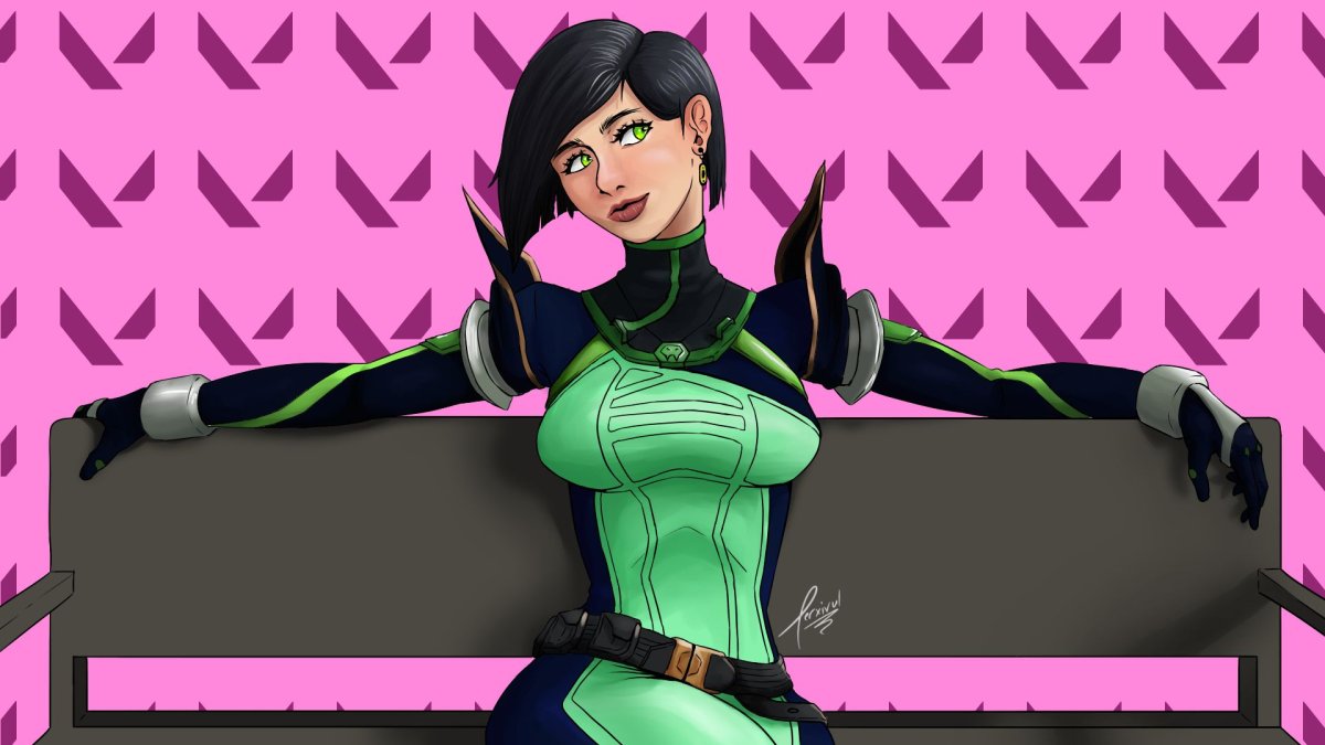 Неон валорант арт