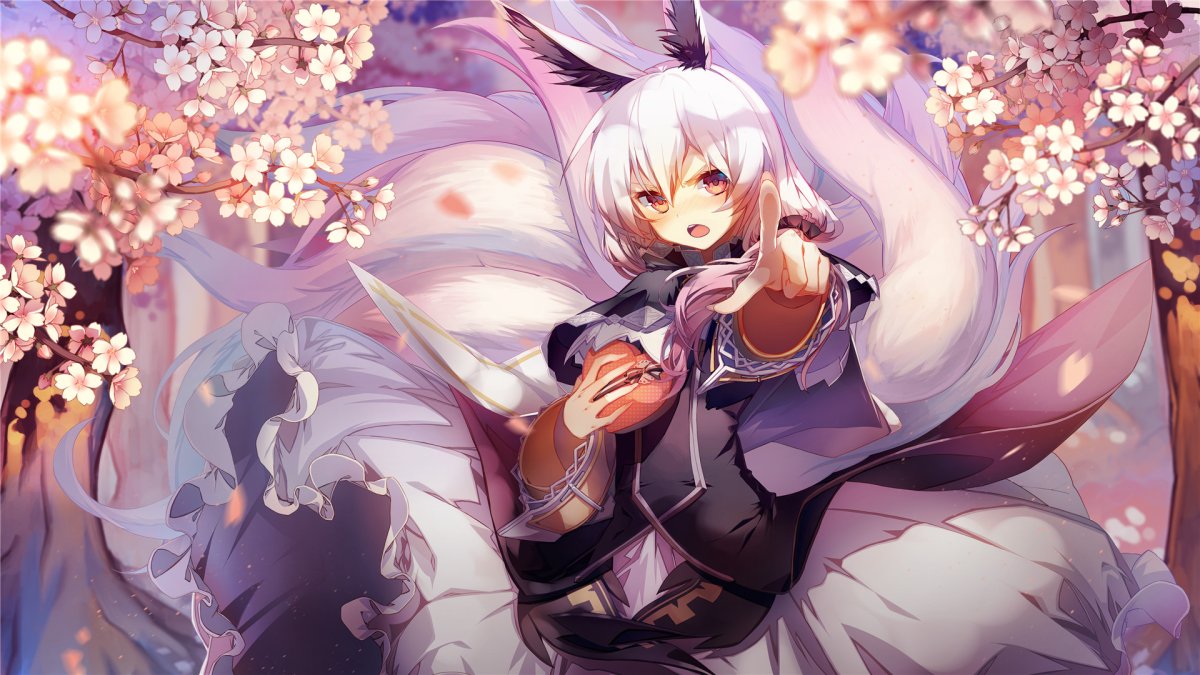 Китсуне с сакурой