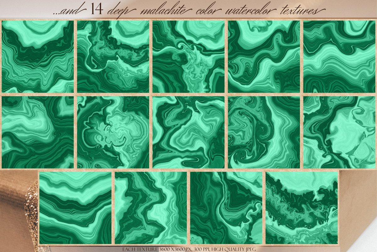 Обои под малахит