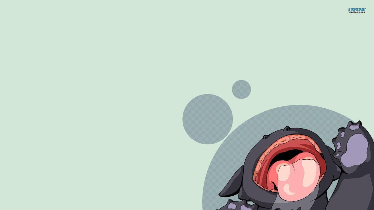 Обои на рабочий стол мультяшные Минимализм Стич