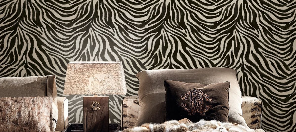 Обои Роберто Кавалли леопард в интерьере