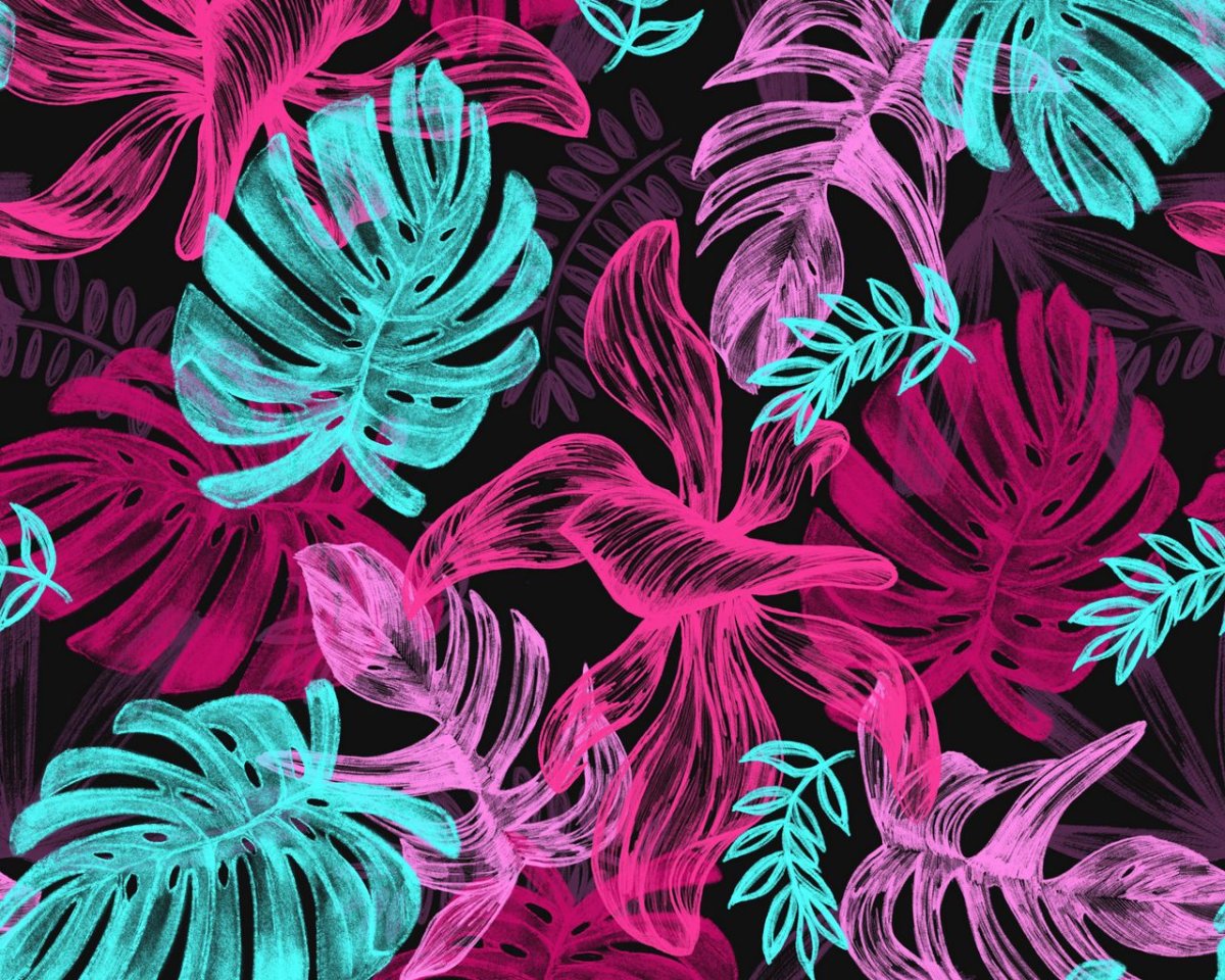 Цветные тропические листья