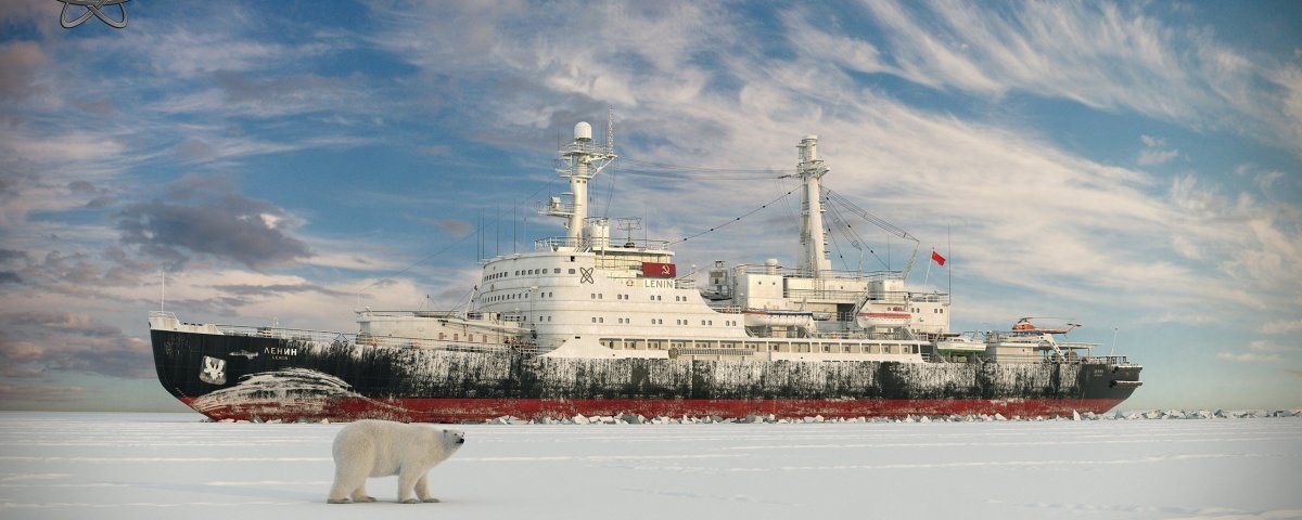 Атомоход Ленин в Арктике