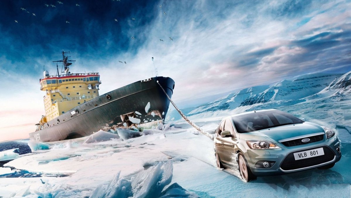 Зимняя реклама авто