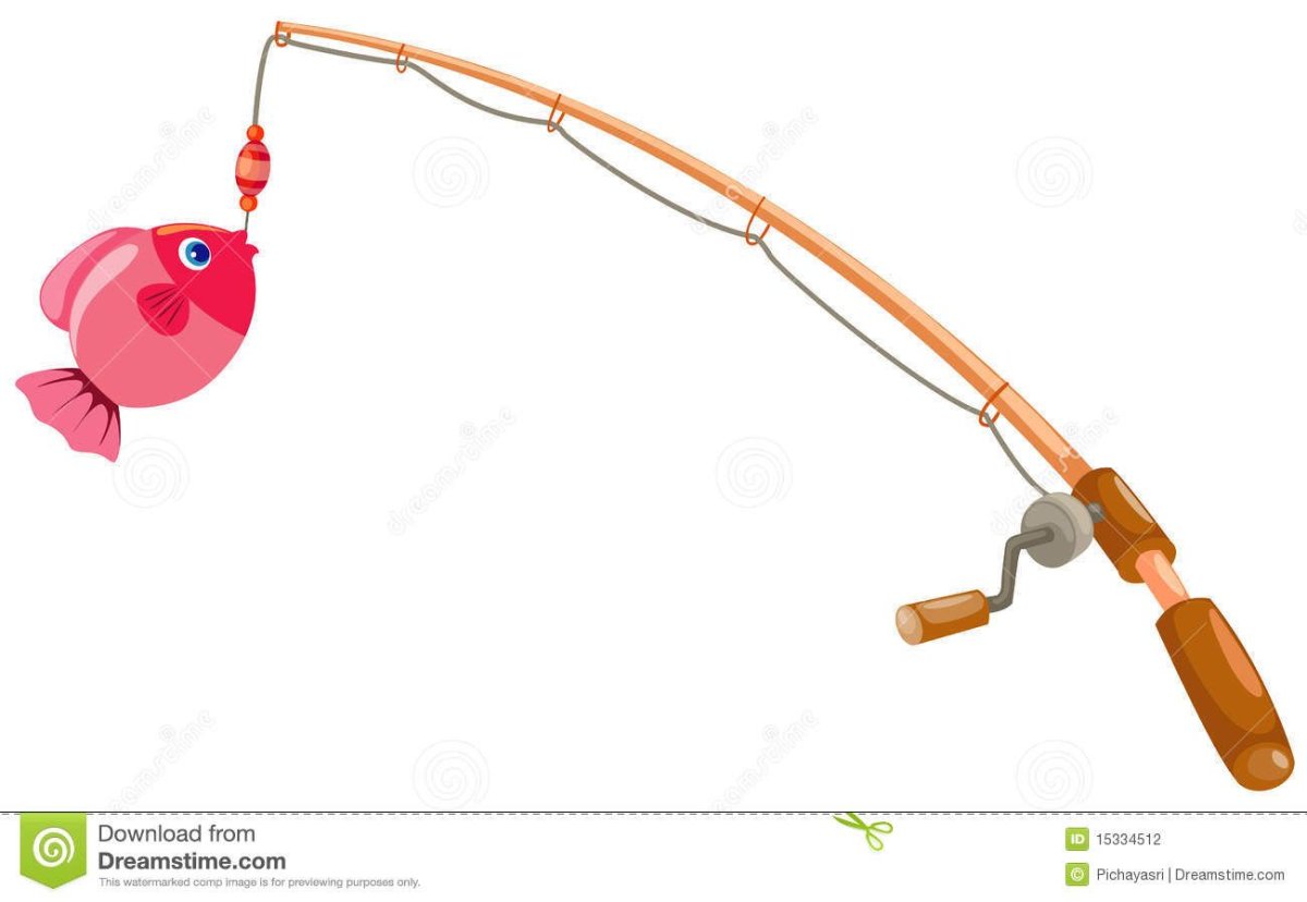 Удочка на белом фоне