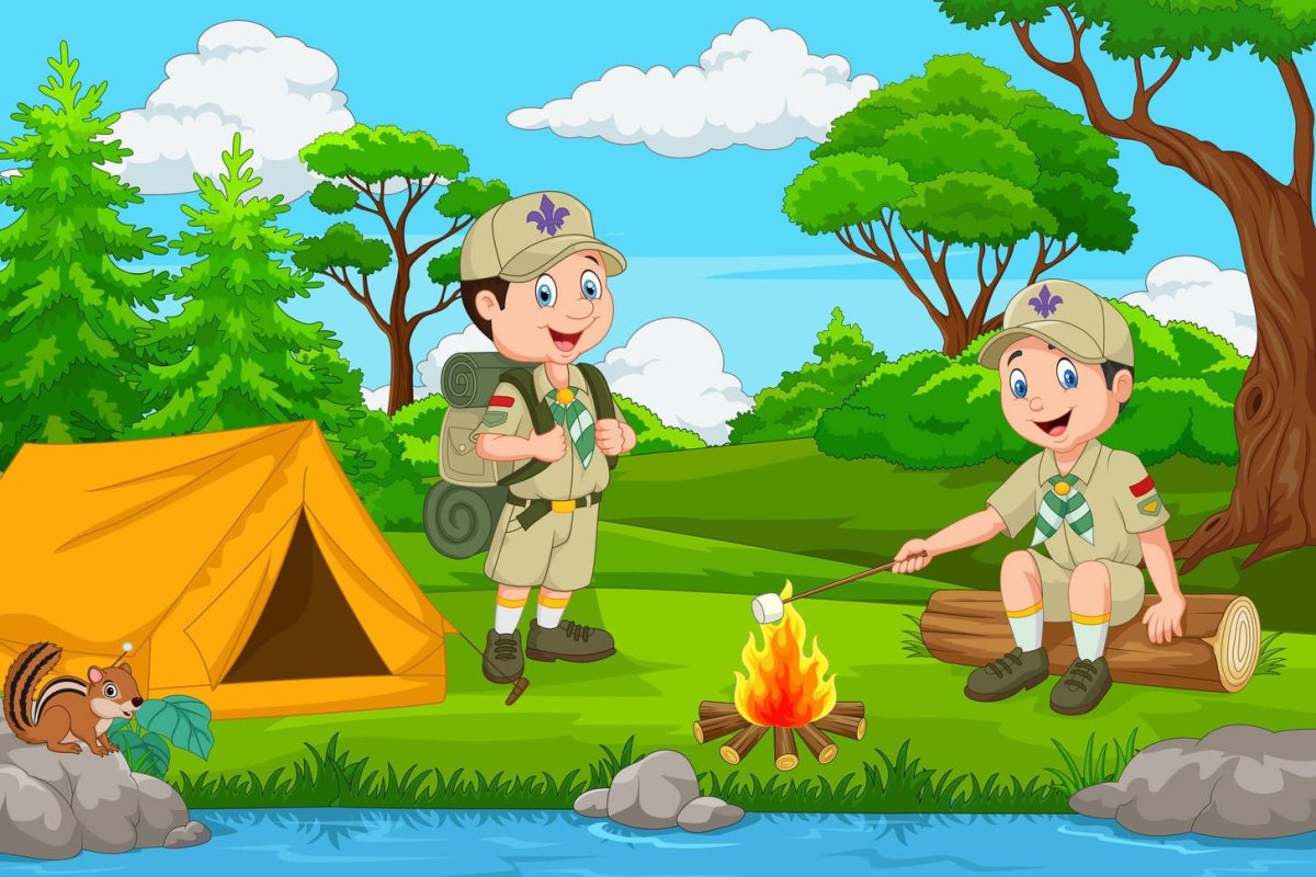 Поход в лес с детьми мультяшное