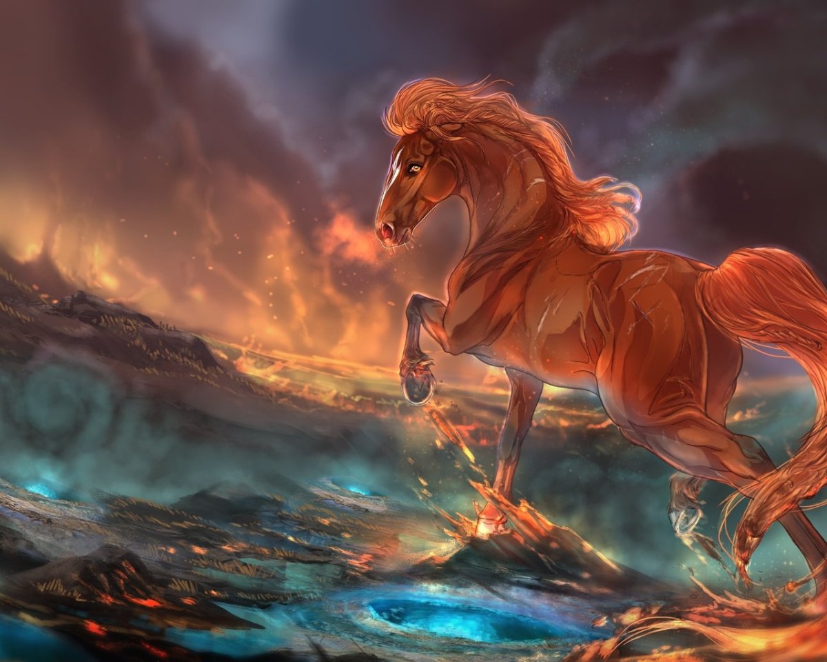Огненная лошадь с крыльями