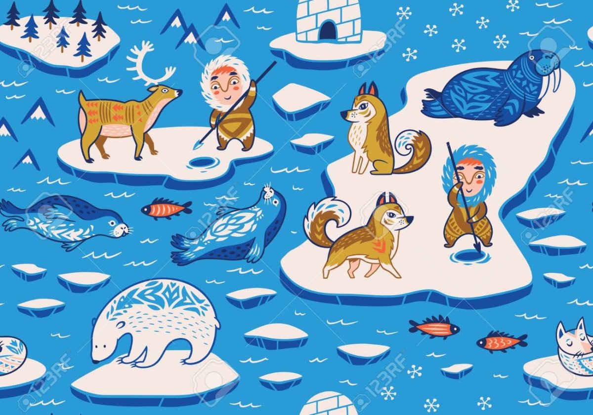 Животные Северного полюса рисунок