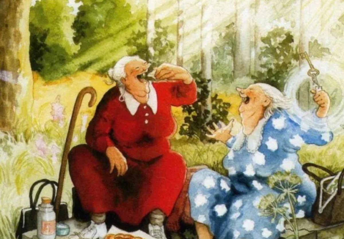 Веселые старушки иллюстрации