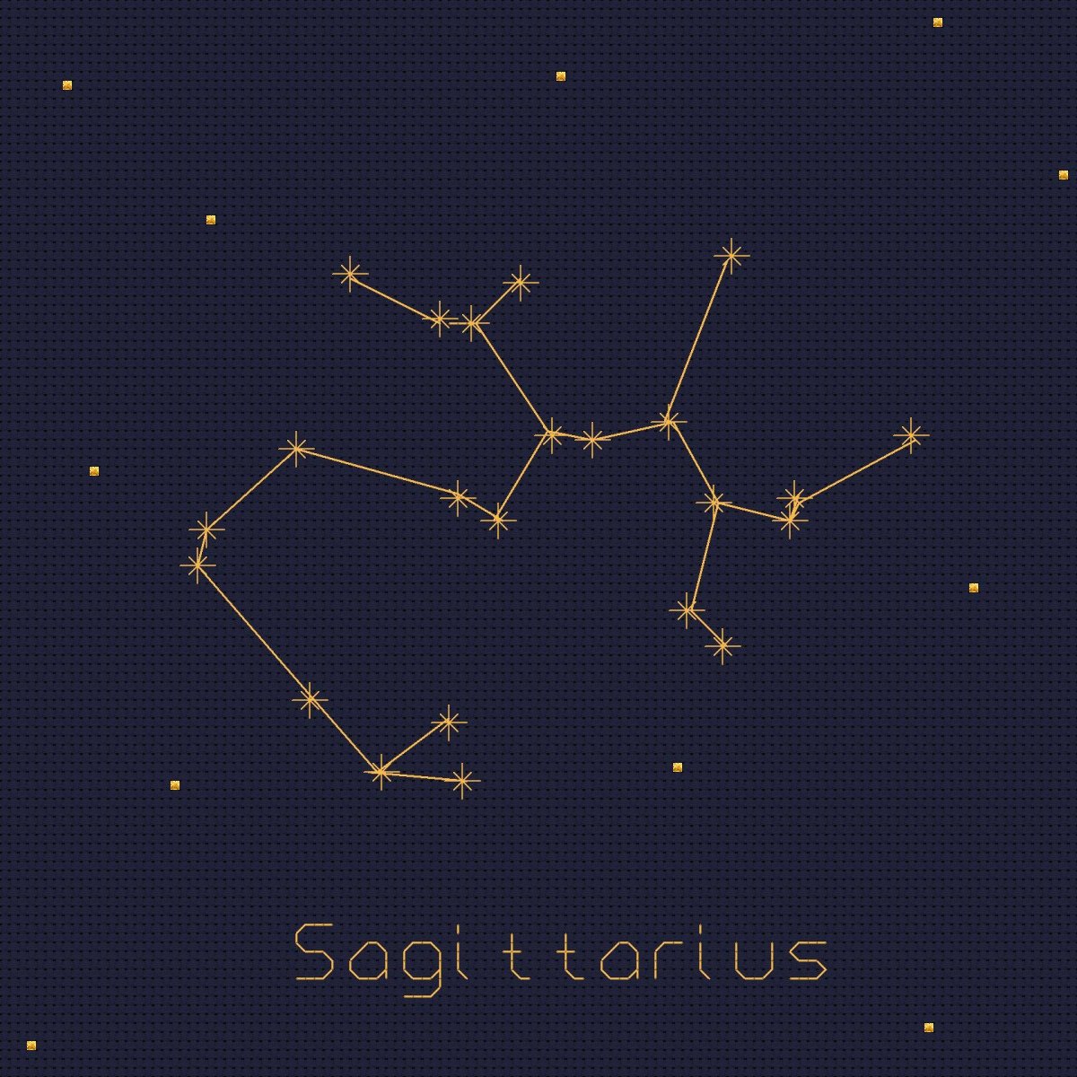 Созвездие Стрелец схема по точкам