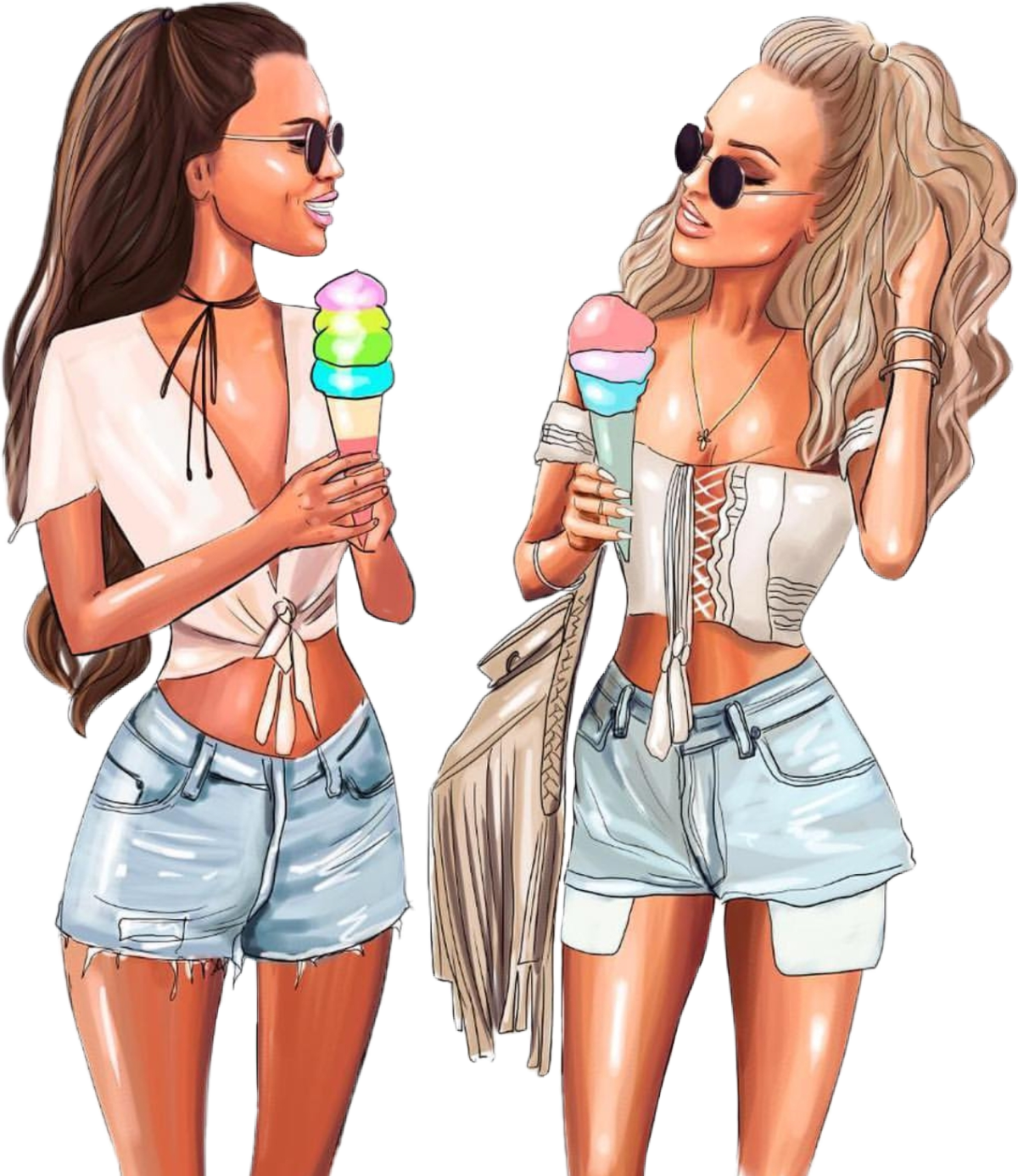 Подруги нарисованные