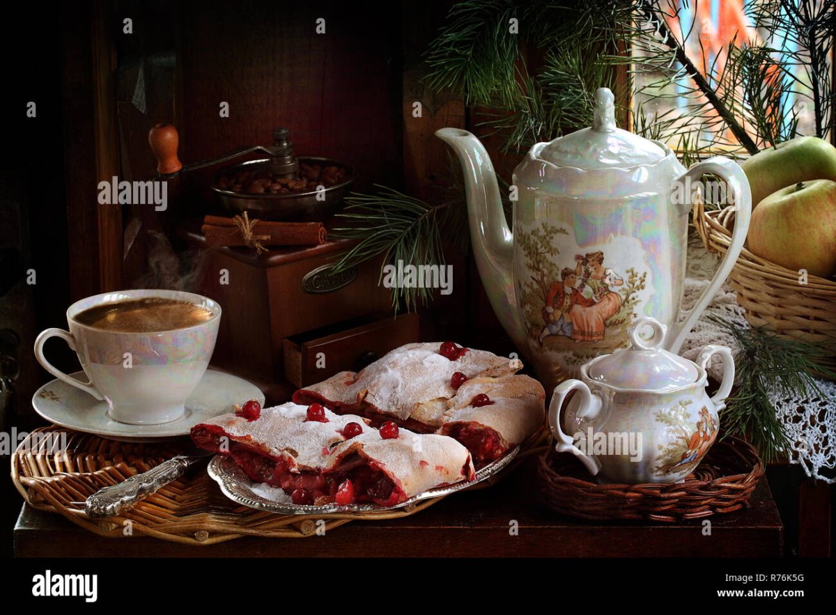 Зимний вечер чаепитие