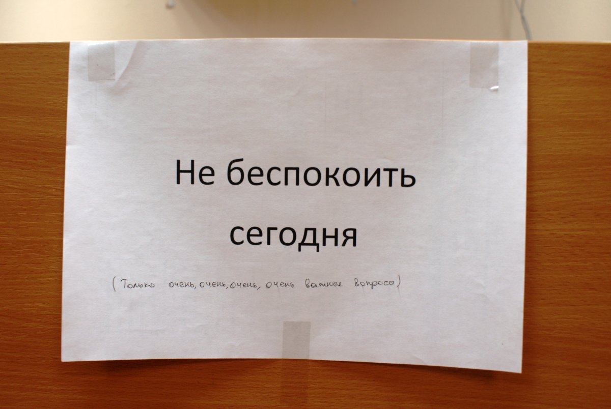 Просьба сегодня не беспокоить