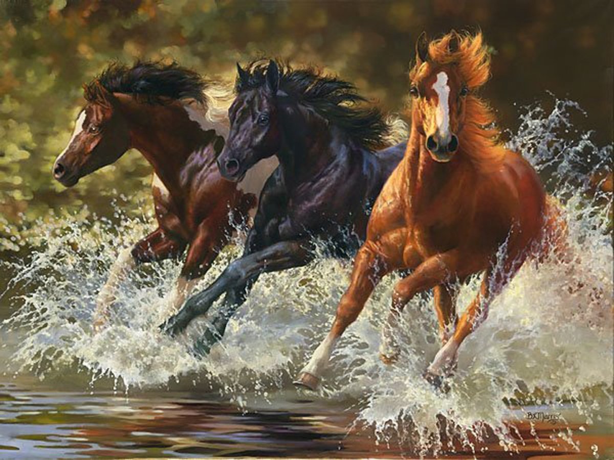 Лошадь бежит