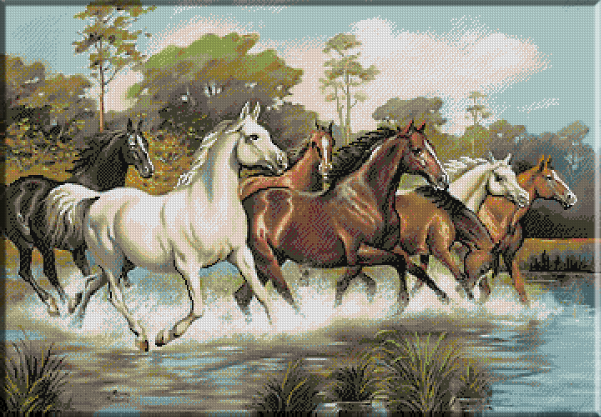 Картина пять коней