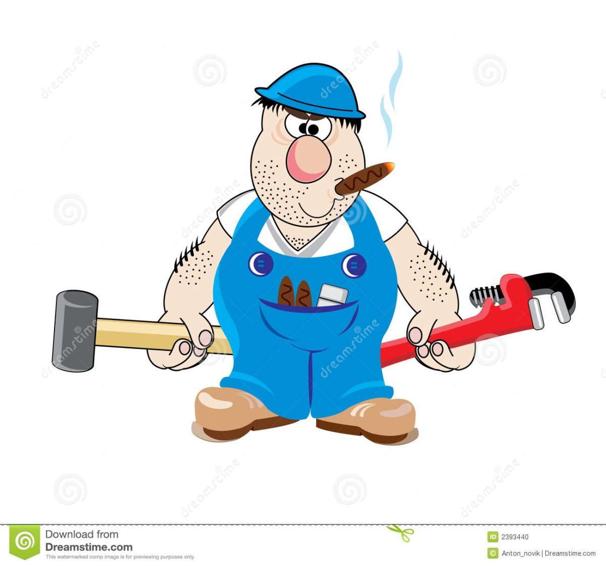 Карикатура на сантехника