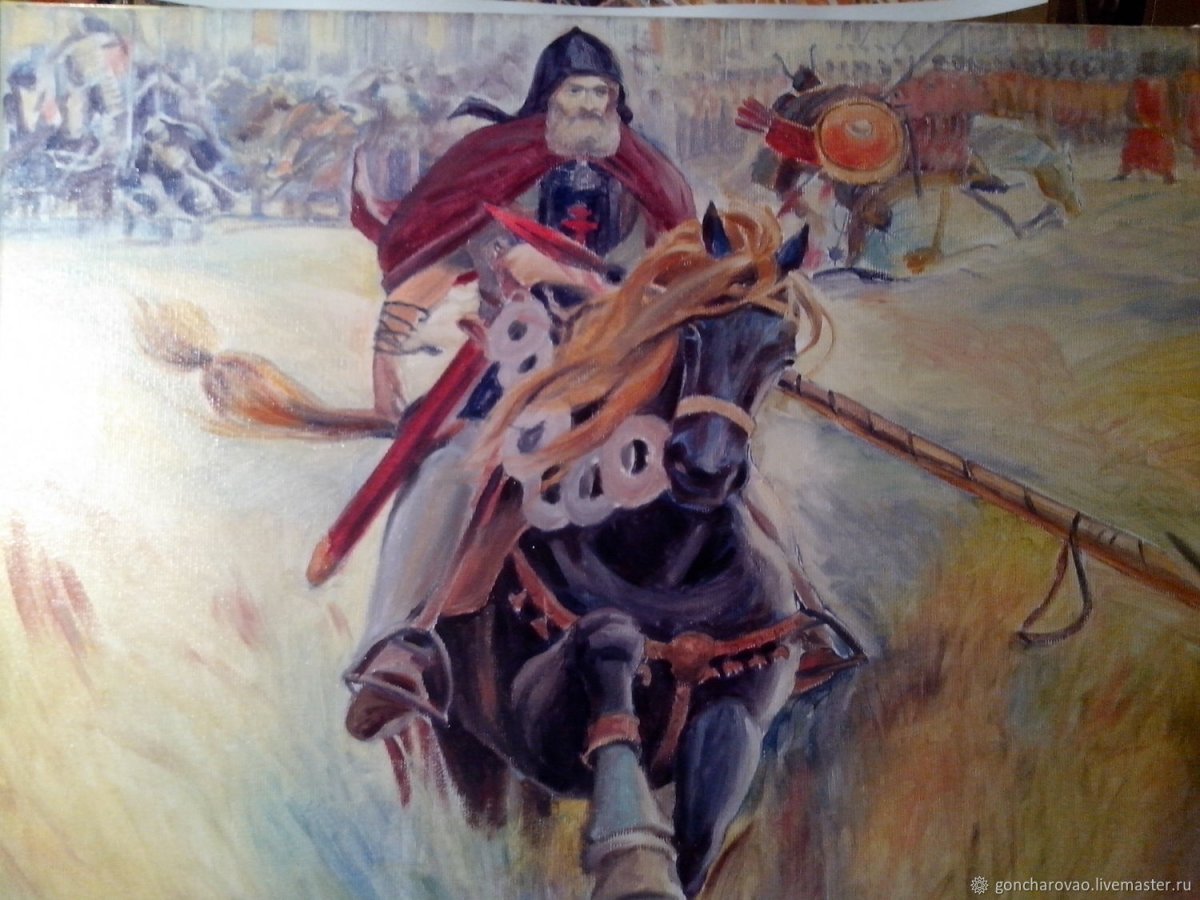 Богатырь Пересвет и Челубей