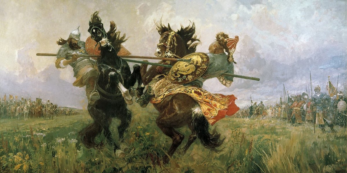 Пересвет и Ослябя картина Нестерова