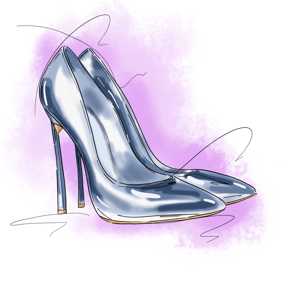 Хрустальная туфелька на белом фоне