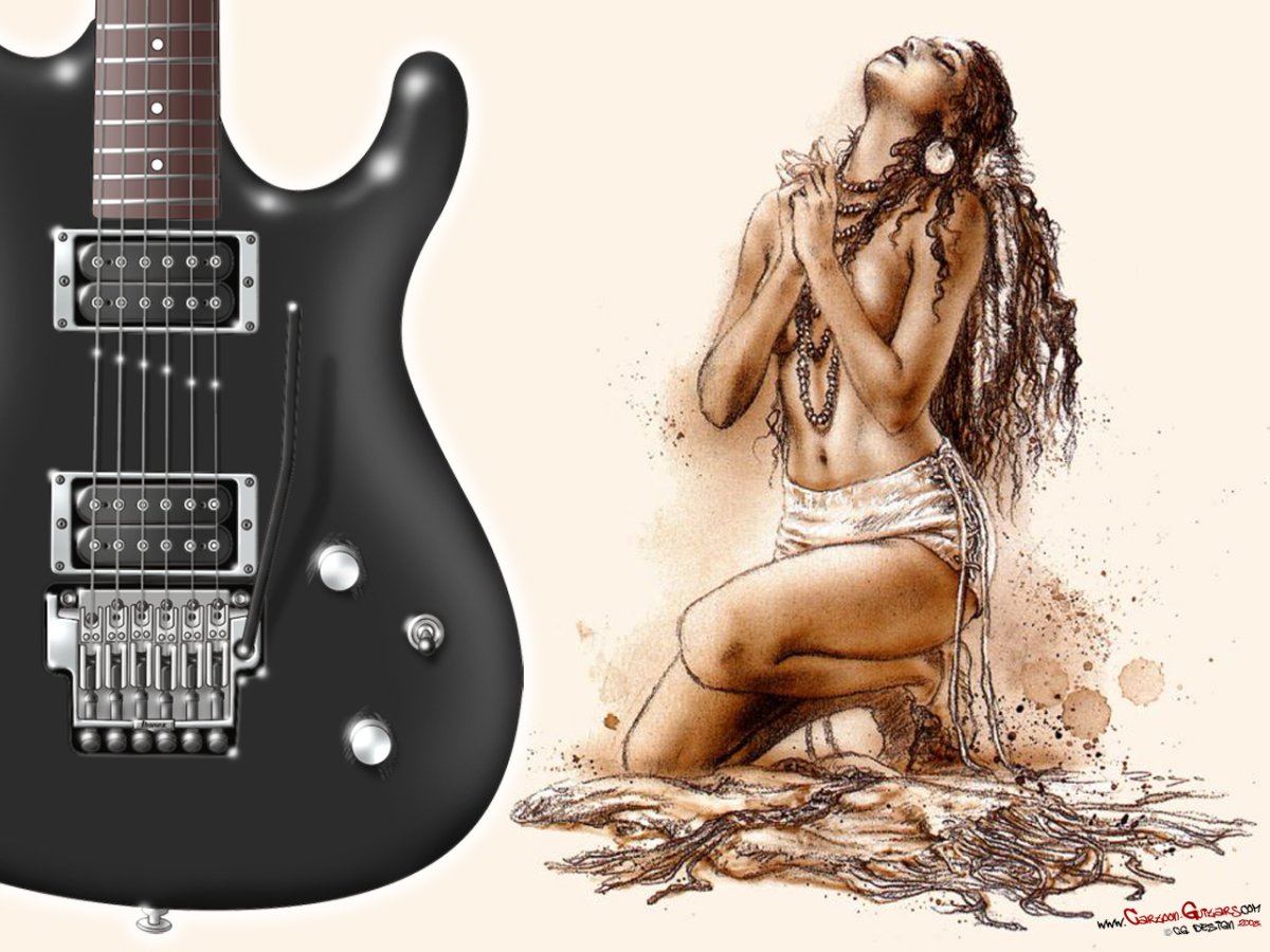 Рокерша с гитарой