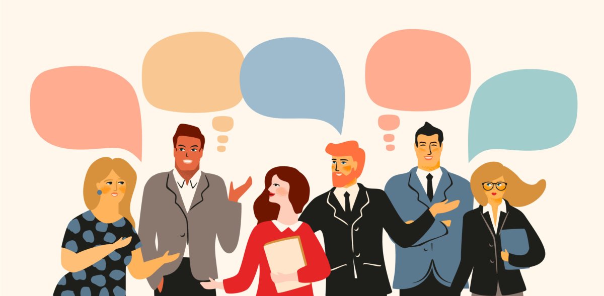 Общение в офисе иллюстрация