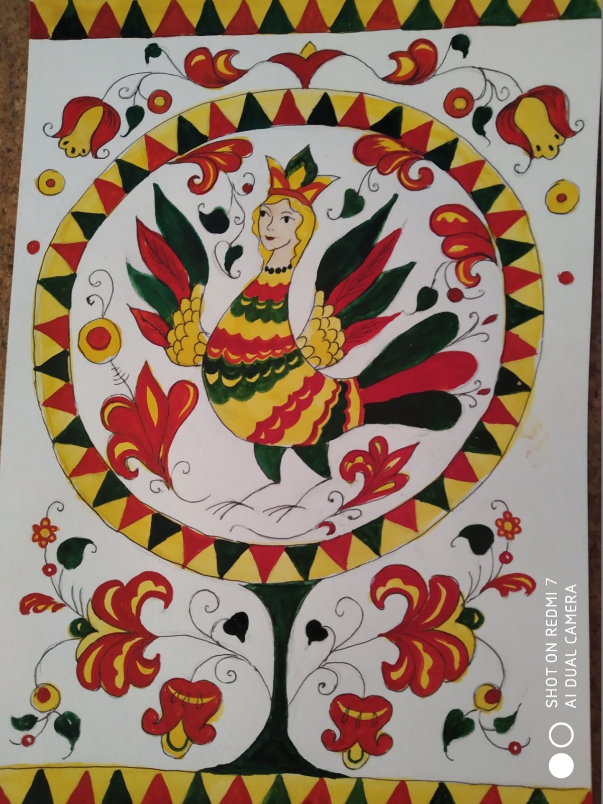 Пермогорская роспись с людьми