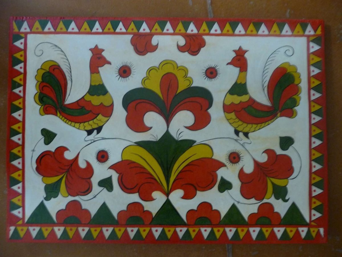 Пермогорская роспись птица Сирин