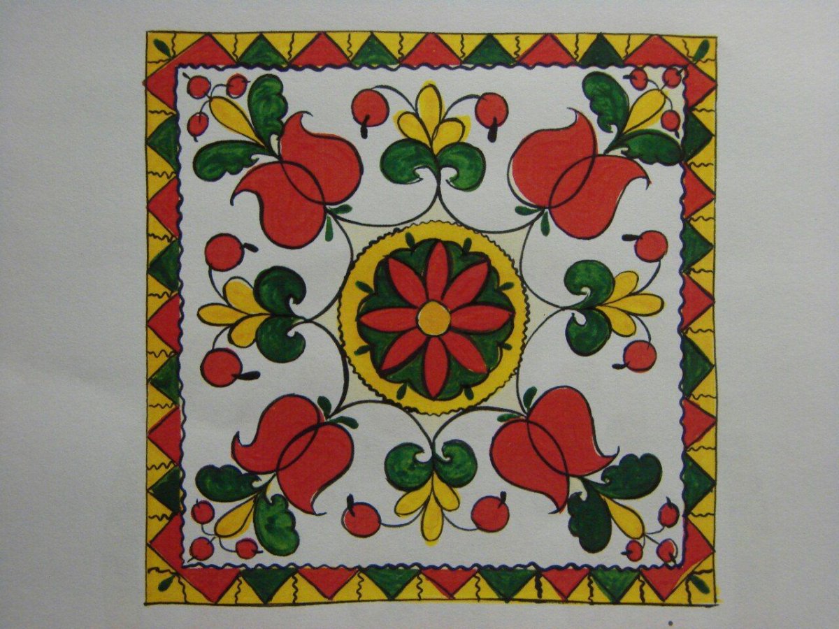 Северодвинская роспись птица Сирин