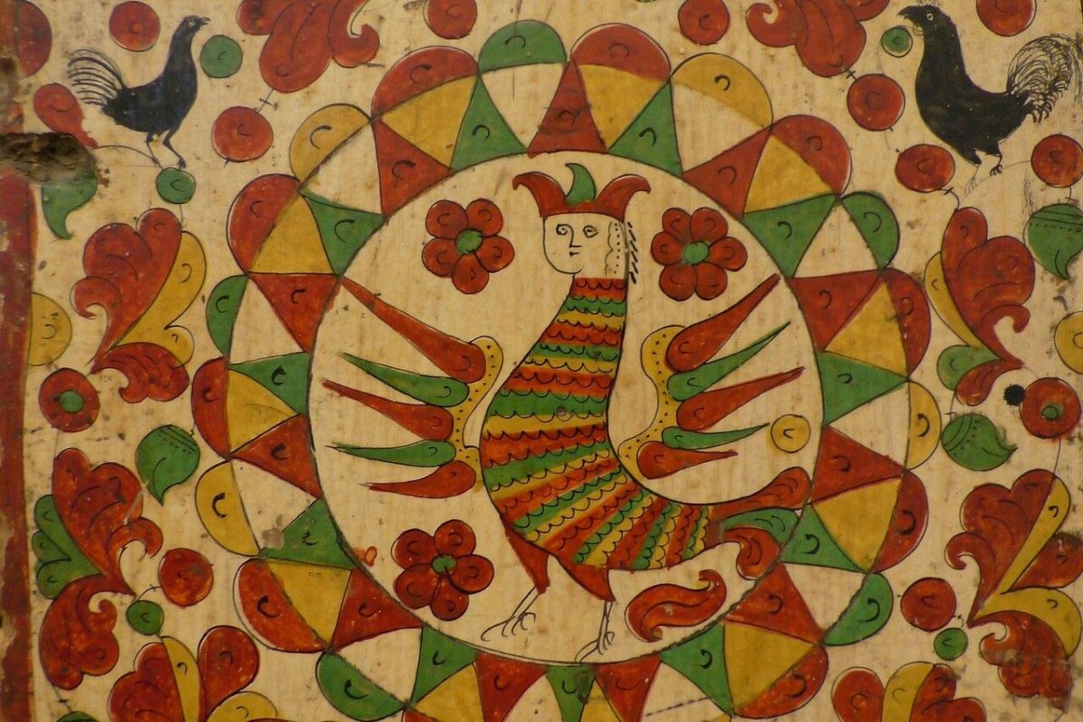 Геометрический орнамент в росписи по дереву фото