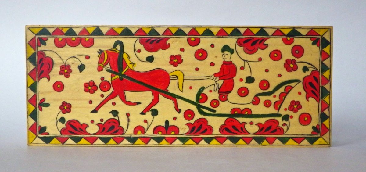 Пермогорская роспись тарелка