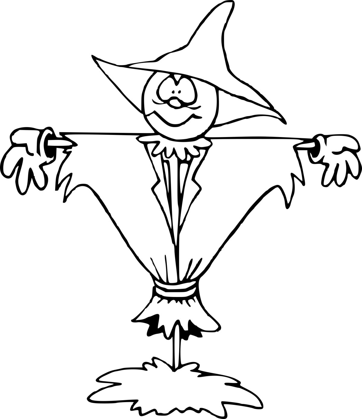 Пугало огородное на белом фоне