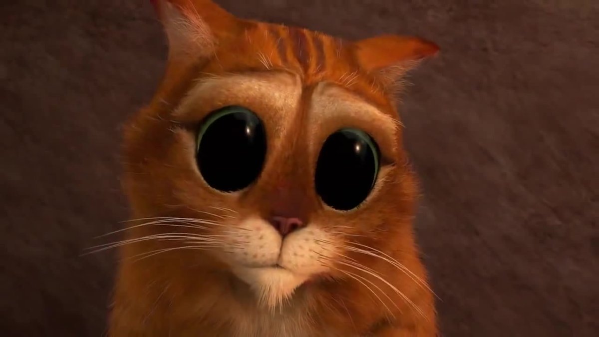 Кот в сапогах Шрек глаза