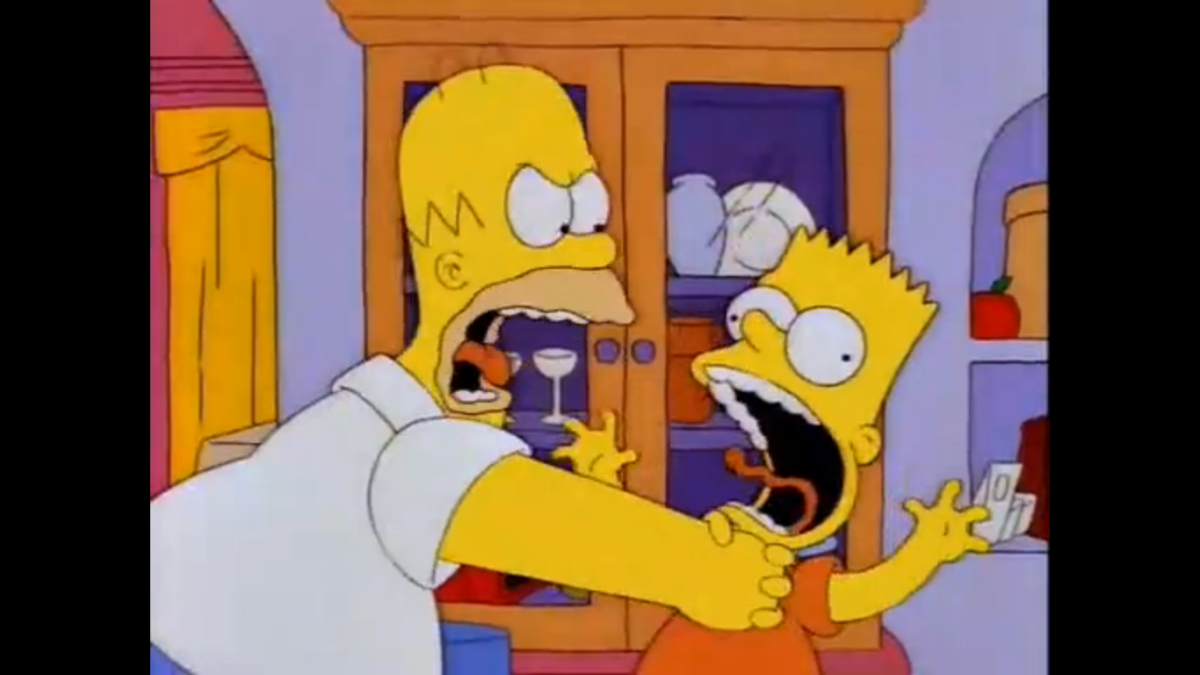 Тату эскиз гомер душит Барта